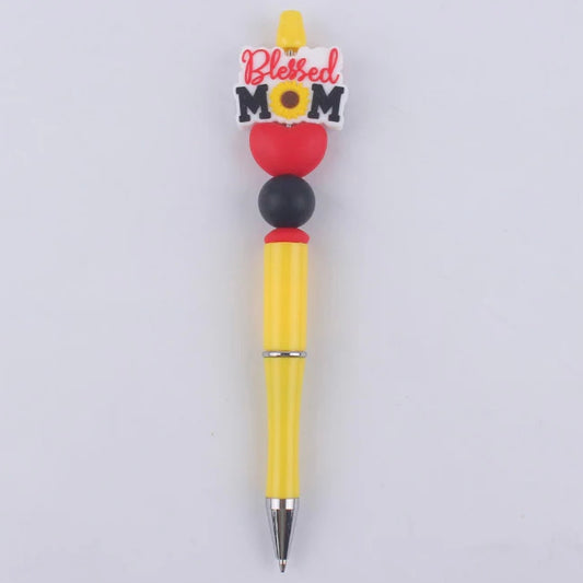 Blessed Mom Silicone Beaded Pen