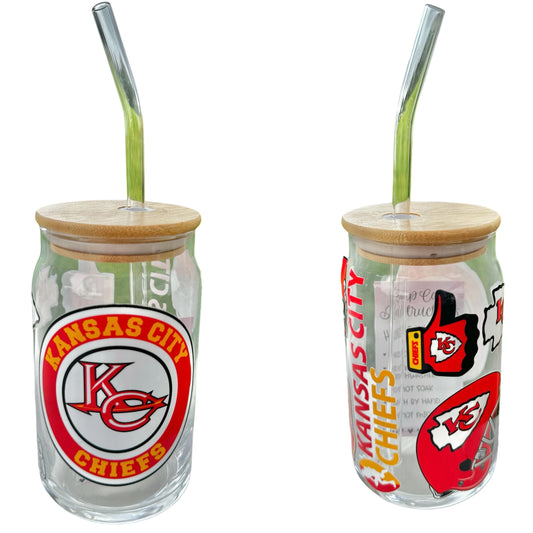 Kansas City Chiefs cup with Reusable Straw