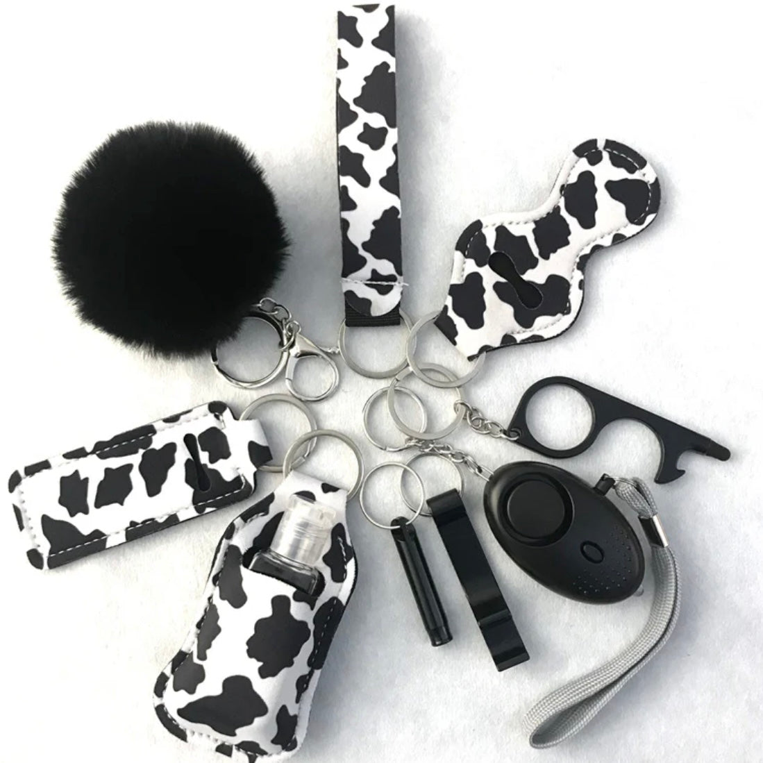 Cow print Self Defense Keychain