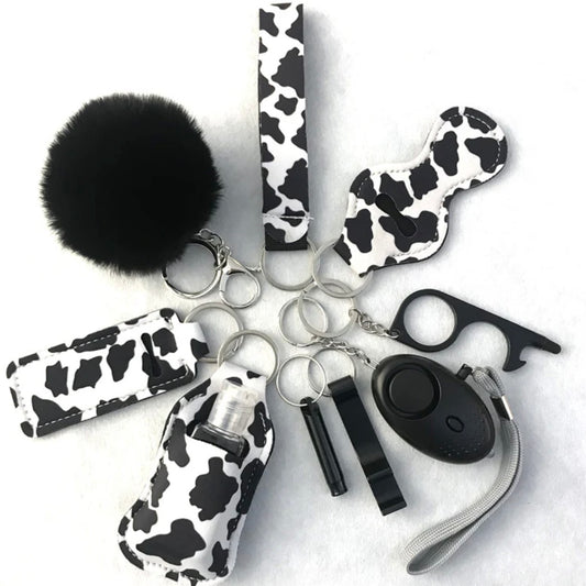 Cow print Self Defense Keychain