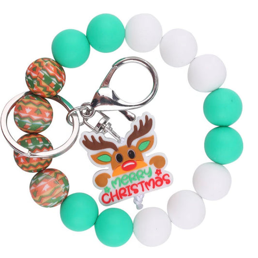 Reindeer Merry Christmas Wristlet Keychain