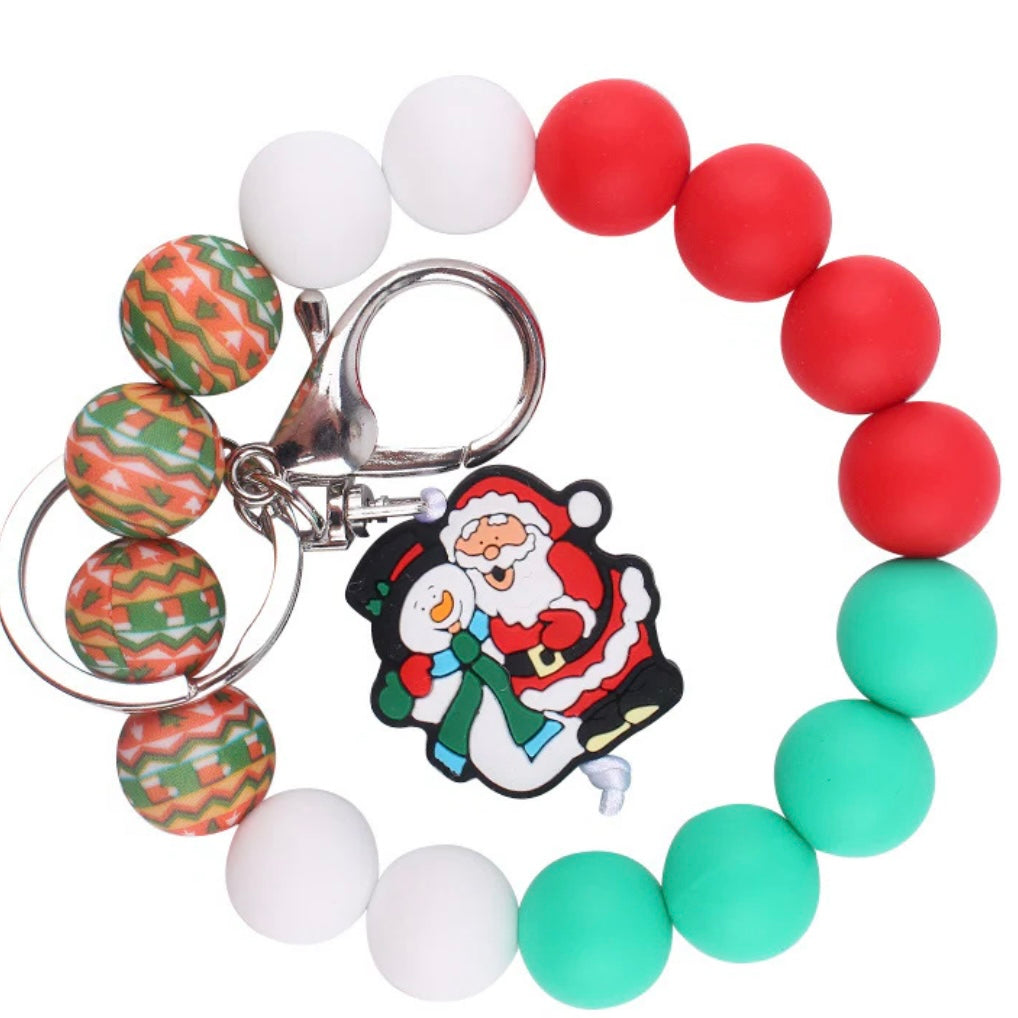 Santa & Snowman Wristlet Keychain