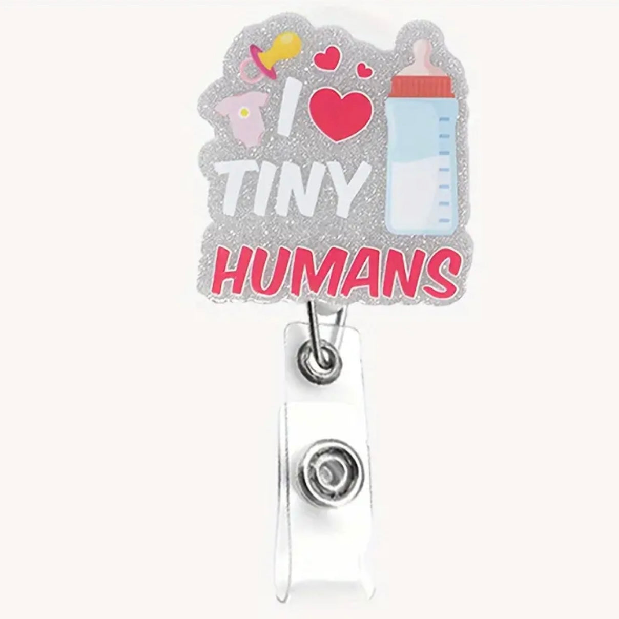 I Love Tiny Humans, Retractable Badge Reel Holder