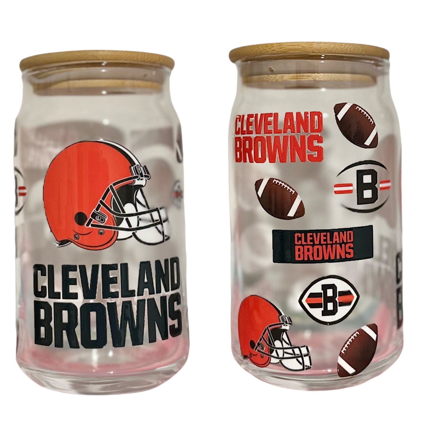 Cleveland Browns cup with reusable straw