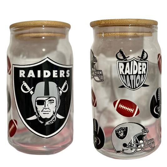 Oakland Raiders cup with a Reusable Straw