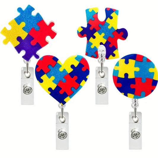 Autism Awareness Retractable Badge Reel Holder