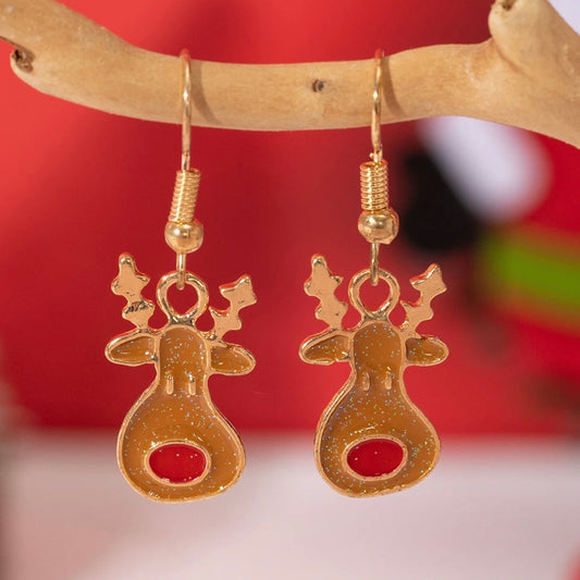 Rudolph the Red nose Reindeer Earrings