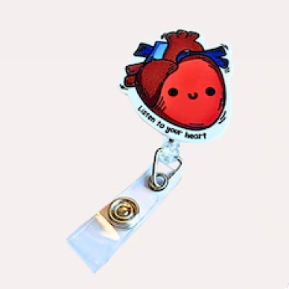 Listen to your heart Retractable Badge Reel Holder