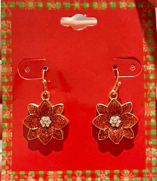 Poinsettia Earrings