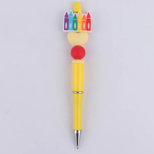 Crayon Themed Silicone Beaded Pen