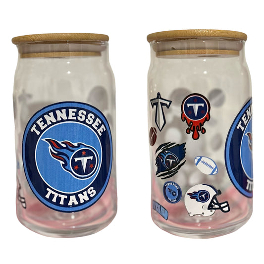 Tennessee Titans cup with reusable straw