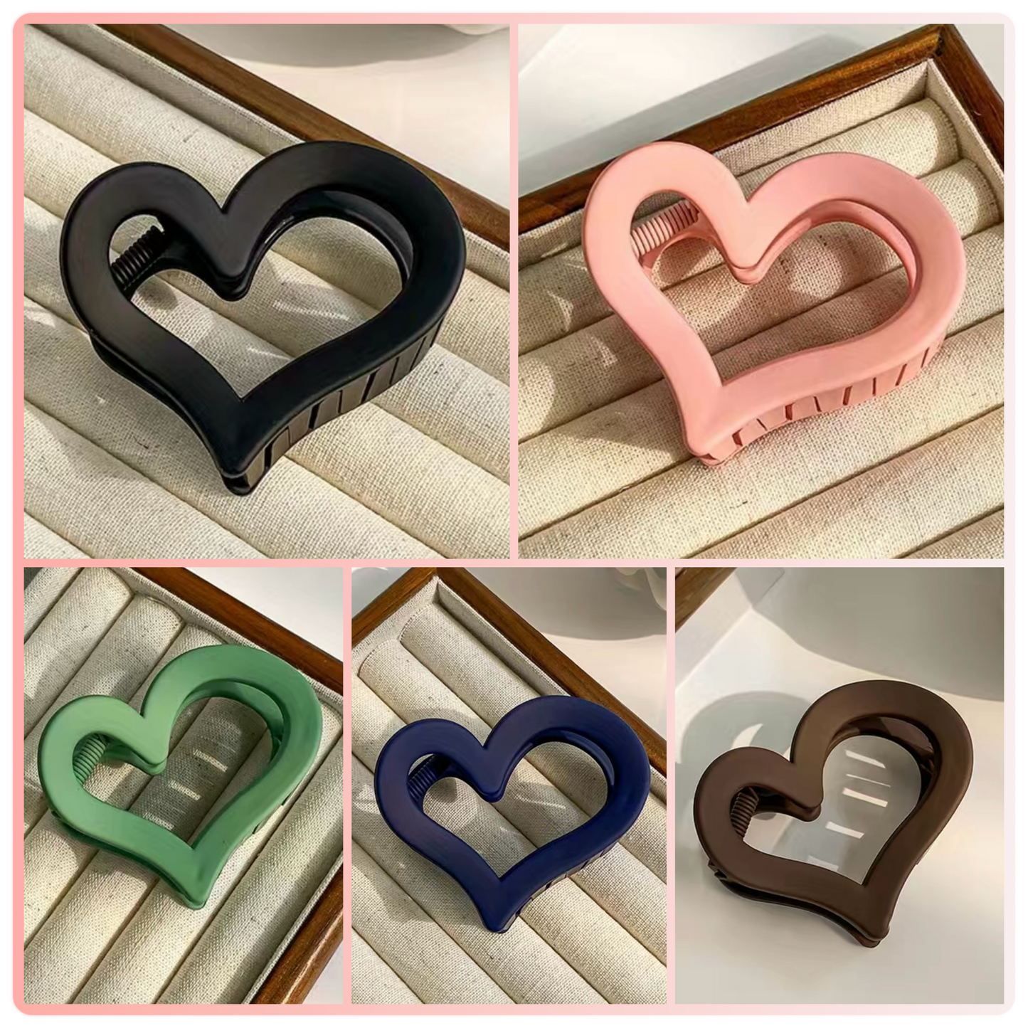 Heart Shaped Hair Claw Clips