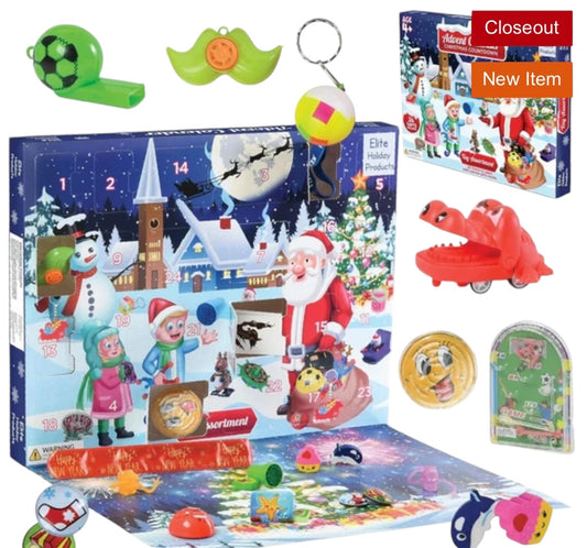 Holiday Advent Calendar with Assorted Fun Kids Themed Surprise Gifts